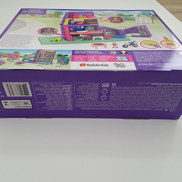 Polly Pocket Doll House, Pollyville Pocket House with 2 Dolls + Accessories, new - Picture 9 of 9